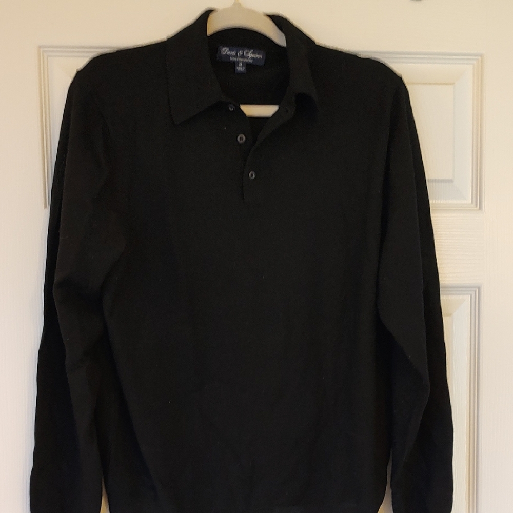 Davis & Squires Classic Black Polo Sweater